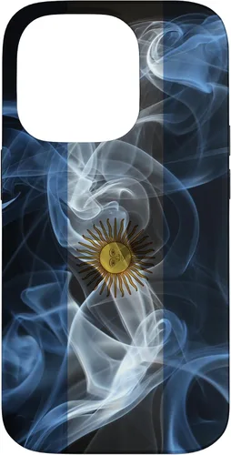 Vista 17 de iPhone 16 Smoky Argentina Flag - Funda de orgullo argentino estilo humo