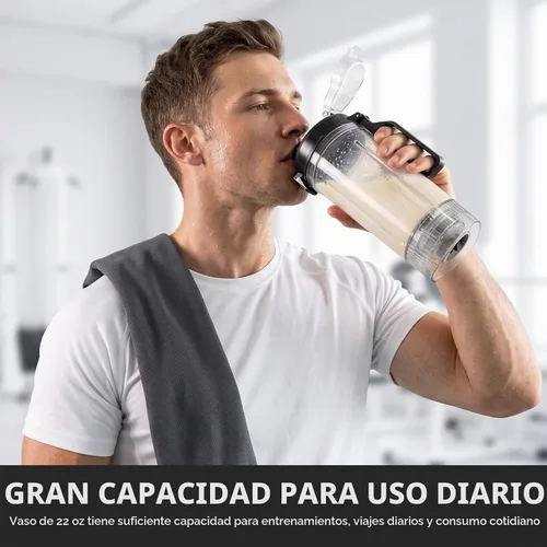 Vista 5 de Licuadora portátil exprimidor personal para batidos batidos con funda GZ50-3+Funda negra
