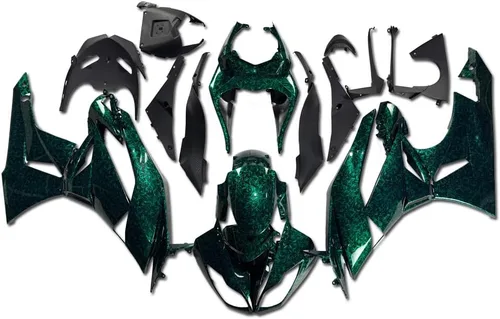 Vista 18 de US STOCK - Carenado negro brillante apto para 2009-2012 ZX6R 636 ZX-6R inyección ABS plásticos posventa carrocería 2010 2011 09 10 11 12