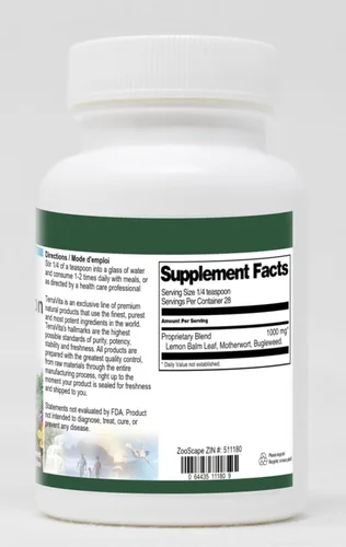 Vista 2 de Polvo de soporte tiroideo - Bugleweed, Motherwort y bálsamo de limón (1 oz, ZIN: 511180)