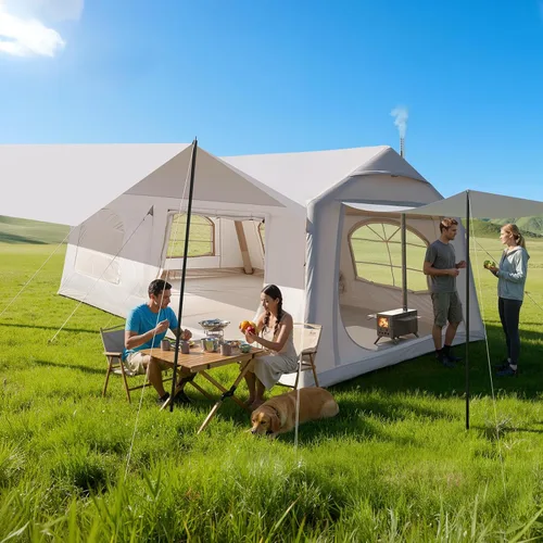 Vista 13 de Inflatable Tent for Camping, Waterproof Oxford Large Blow Up Hot Tent with Pump, Easy Setup Inflatable Glamping House Air Tent for Family