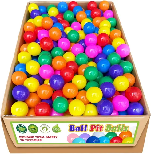 Vista 8 de Pelotas de 200/500/1000 unidades, bolas de plástico para pelotas de bebé, bolas coloridas sin BPA Morado