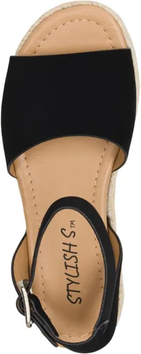 Vista 6 de STYLISH S Gloria-IIS Sandalias de plataforma con punta abierta y plataforma para niñas, con tachuelas, hebilla ajustable en el tobillo