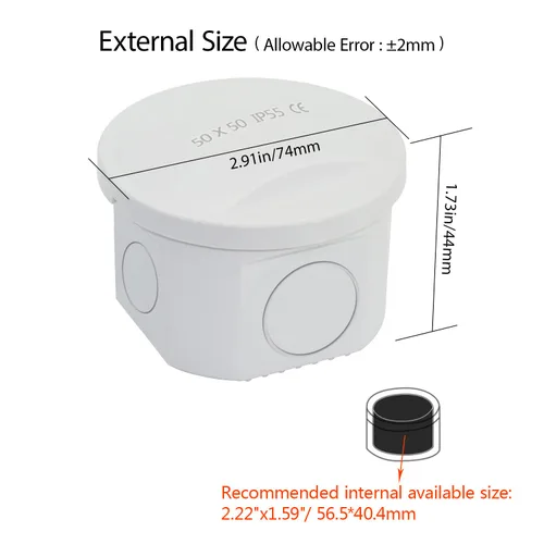 Vista 2 de LeMotech - Caja de conexiones, caja eléctrica IP55, resistente al agua, a prueba de polvo, plástico ABS, para proyectos electrónicos, color blanco