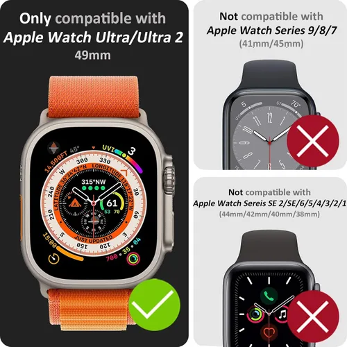 Vista 2 de Miimall Paquete de 2 protectores de pantalla de titanio para Apple Watch Ultra/Ultra 2 de 1.732 pulgadas, marco de titanio + vidrio templado