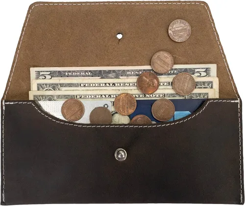Vista 5 de Hide & Drink, Bolsa larga de utilidad hecha a mano de cuero de grano completo, elegante cartera para llevar y almacenar efectivo, monedas, tarjetas