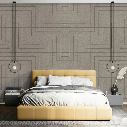 Vista 8 de Paquete de 6 paneles acústicos, paneles acústicos de 23.6 x 23.6 pulgadas para paredes, paneles decorativos autoadhesivos de amortiguación de sonido