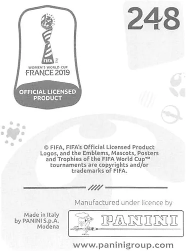 Vista 2 de Calcomanías coleccionables de la Copa Mundial Femenina de Panini FIFA Francia 2019 (solo adhesivo individual) Fútbol #248 Giselle Washington Jamaica