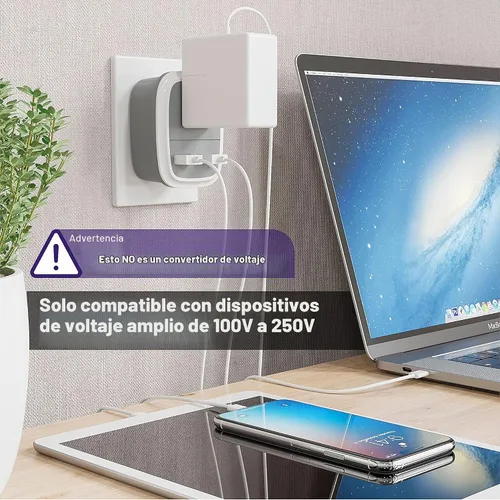 Vista 6 de Adaptador de viaje europeo Bates con USB - Adaptador de enchufe de EE. UU. a Europa para viajes