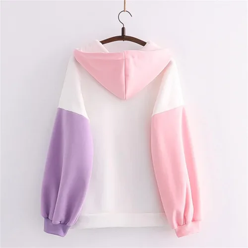 Vista 7 de Linda sudadera con capucha de conejito para adolescentes y niñas, de algodón, con estampado de dibujos animados japoneses