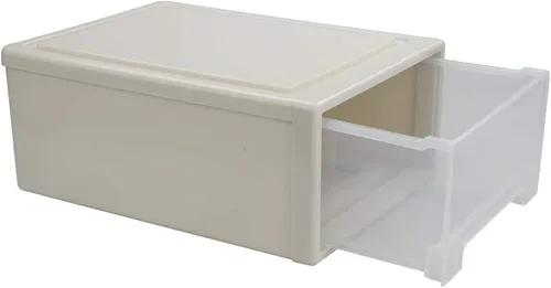 Vista 9 de Cajón apilable de 12 cuartos de galón, 1 cajón apilable de plástico para escritorio