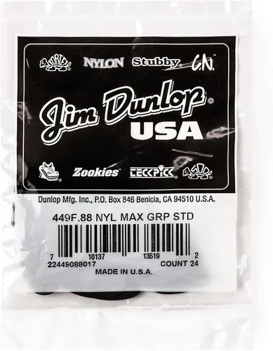 Vista 5 de Jim Dunlop Max-Grip® Nylon Standard Pick .88MM - 24 Pack