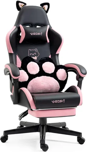 Vista 15 de Gaming Chair, Home Office Computer Chair, Ergonomic Executive Swivel Rolling Chair with Footrest Comfortable Headrest and Lumbar Support for Back