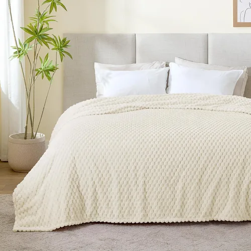 Vista 26 de BEDELITE Manta de forro polar para sofá y cama, manta decorativa de jacquard 3D de almendra, súper suave y acogedora, manta mullida cálida adecuada