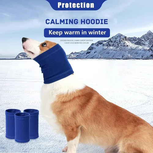 Vista 4 de Nanaki Sudadera con capucha calmante para perros, fundas silenciosas para la cabeza, cubiertas para las orejas, capucha para baño de ruido