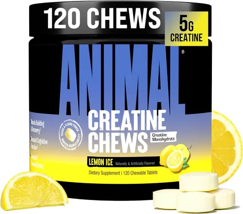 Vista 14 de Animal Gomitas de Creatina – Tabletas masticables mejoradas de monohidrato de creatina con AstraGin y sal marina, máxima absorción pre