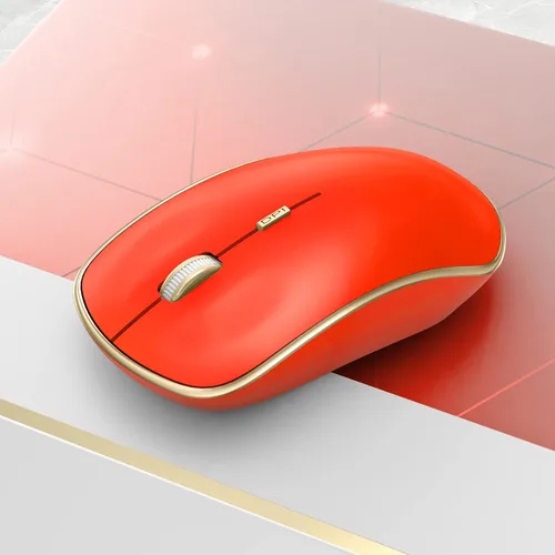 Vista 7 de JOYACCESS Ratón inalámbrico para juegos, mouse USB portátil delgado para computadora portátil, computadora, PC (naranja rojo)
