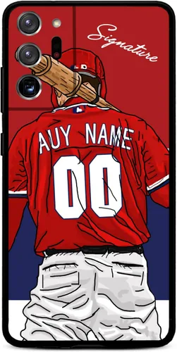 Vista 30 de Funda de béisbol personalizada con nombre y número para Samsung Galaxy Note 20/20 Ultra 10 Pro Note 9 8, silicona líquida con protección de cámara