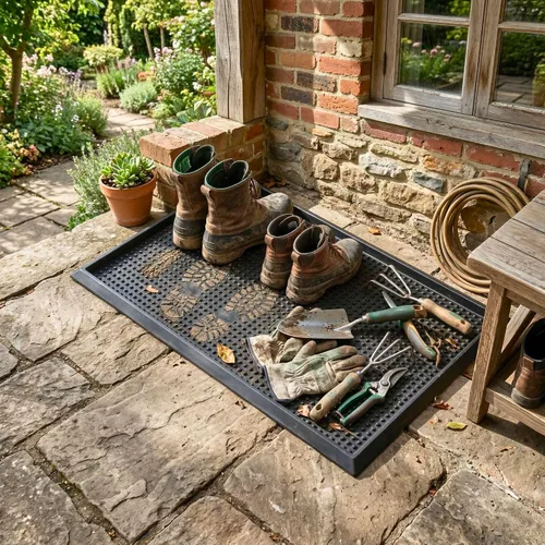Vista 10 de Ottomanson TRY400-30X15 de charola multiuso 1.2 pulgadas multiuso Boot & Shoe, charola de resistente al agua para todos los climas uso exterior
