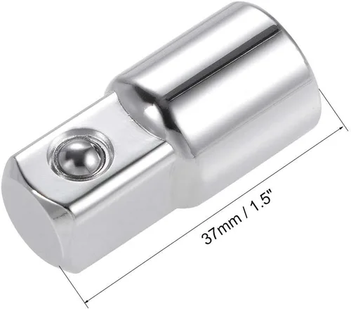 Vista 2 de uxcell Adaptador de enchufe de 3/8 pulgadas (F) x 1/2 pulgada (M) para llaves de trinquete, hembra a macho, Cr-V