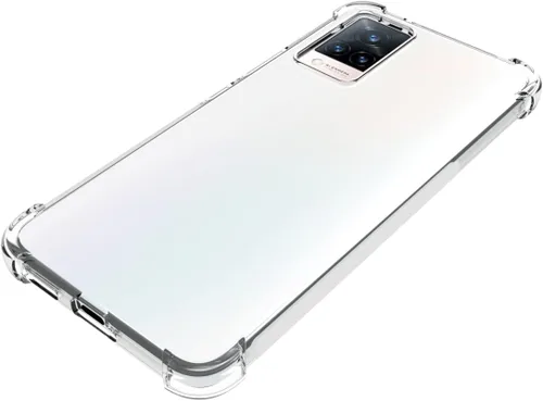 Vista 5 de USTIYA Funda para Vivo V21 5G Clear TPU Cuatro Esquinas Cubierta Protectora Transparente Suave Funda