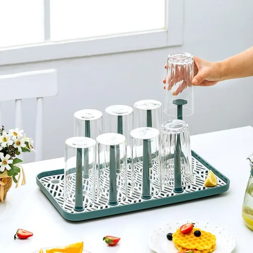Vista 9 de 1pc Escurridor de tazas creativo Portavasos Organizador de secado de botellas Organizador de tazas Organizador de tazas Estante de almacenamiento