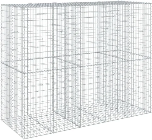 Vista 61 de vidaXL Cesta de gavión con tapa, 39.4 x 19.7 x 39.4 pulgadas, hierro galvanizado rectangular, resistente a la intemperie, montaje sin herramientas