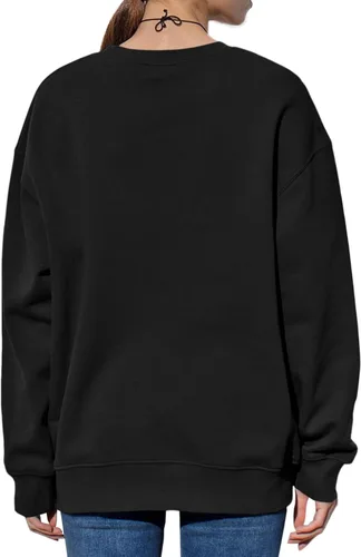 Vista 2 de Langwyqu - Suéter holgado de tamaño extragrande para mujer, diseño de cuello redondo y manga larga