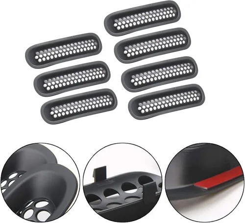 Vista 3 de RT-TCZ Versión de mejora Clip-on Rejilla frontal de malla Insertos compatibles con Jeep Wrangler JK JKU 2007-2015 (Negro mate)