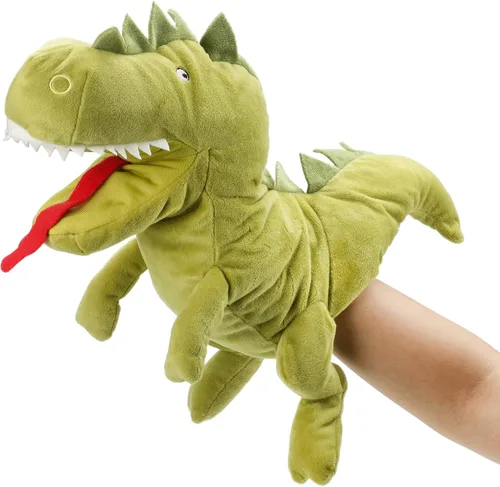 Vista 12 de Hopearl Marioneta de mano de pájaro de peluche con boca abierta y movible para juego imaginativo, juego de rol, juguete interactivo para contar