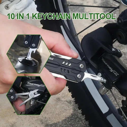 Vista 6 de NexTool Llavero multiherramienta, mini tijeras de marinero, mini multiherramienta 10 en 1 con cuchillo de bolsillo EDC, mini alicates, abrebotellas