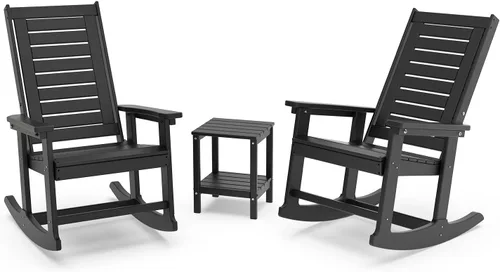 Vista 34 de GREENVINES Oversized Outdoor Rocking Chair, HDPE Rocker, Aqua