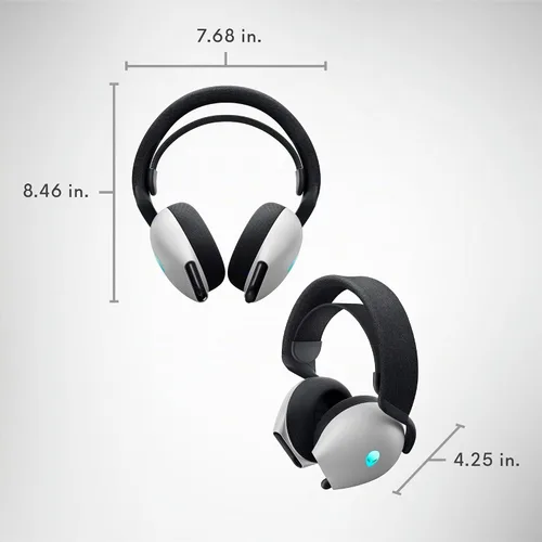Vista 10 de Alienware AW720H Auriculares inalámbricos para juegos de modo dual - Sonido espacial Dolby Atmos, inalámbrico 2.4 GHz, cable de conector de 0.138