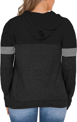 Vista 4 de VISLILY - Sudaderas con capucha para mujer, talla grande, con bloques de color y bolsillos, talla XL a 4XL