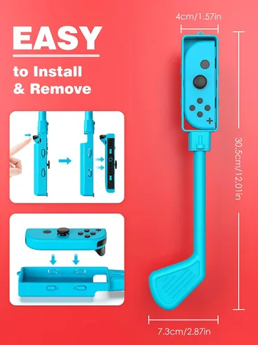 Vista 6 de MoKo Juego de palos de golf con interruptorinterruptor modelo OLED (2021) Mario Golf Super Rush Golf HandGrips Kit de accesorios de juego