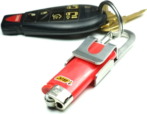 Vista 7 de Screwpop Bic MINI - Llavero con soporte para encendedor con mosquetón y abrebotellas, construcción de acero inoxidable (encendedor no incluido)