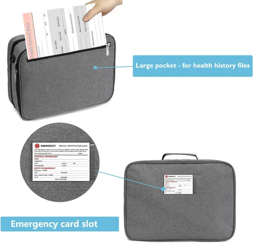 Vista 6 de Bolsa de medicina, organizador de botellas de píldoras, estuche de viaje para hombres y mujeres, organización de almacenamiento de medicamentos