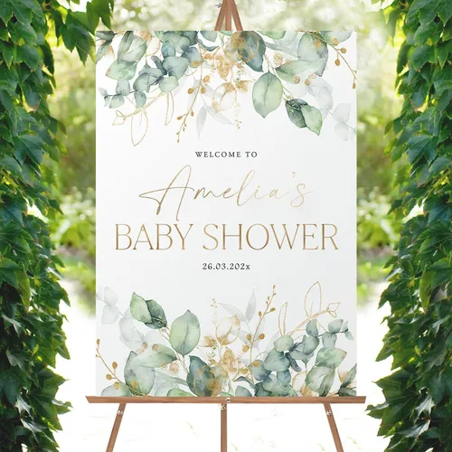 Vista 15 de Letrero personalizado de flores silvestres para baby shower, letrero de bienvenida para baby shower, decoración de fiesta de plástico con estacas