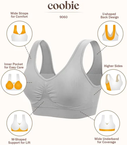 Vista 40 de Coobie Brasier sin costuras de cobertura completa para mujer con acolchado extraíble para mayor comodidad