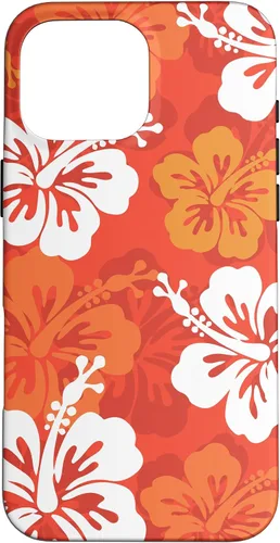 Vista 19 de Carcasa para iPhone 17 con diseño de flores hawaianas tropicales de hibisco naranja Y2K