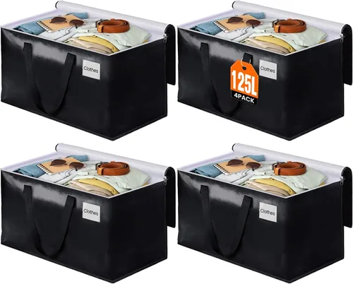Vista 14 de BlissTotes Bolsas de mudanza, cajas de mudanza resistentes con cremalleras superiores y asas resistentes, bolsas de almacenamiento para ahorrar