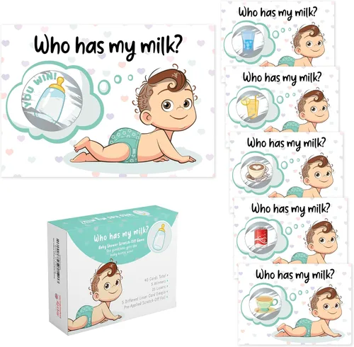 Vista 10 de Juegos de baby shower de Party Hearty para niño, 40 boletos de lotería con emojis para rascar, ideas de juegos para bebés, juego de rascar, azul