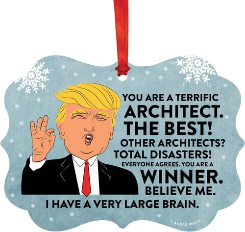 Vista 109 de Andaz Press Presidente Donald Trump Fancy Frame Recuerdo Adorno de Navidad Regalo de broma, excelente contador, 1 paquete, divertidas ideas