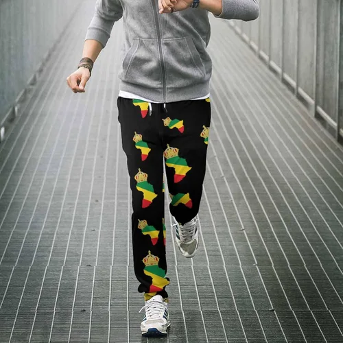 Vista 4 de African American Pride Soft Womens and Mens Sweatpants Cozy Fit Elastic Athletic Lounge Pants Workout