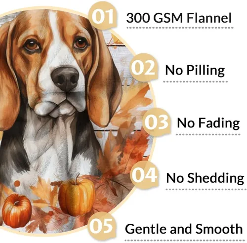 Vista 4 de Manta Beagle – Suave, mullida y cálida – Manta pequeña de 30 x 40 pulgadas para sofá, oficina – Manta blanca linda manta de regalo para niñas y niños