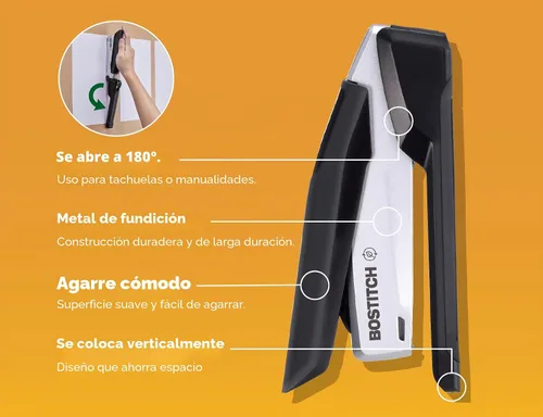 Vista 6 de Bostitch Office Executive - Engrapadora 3 en 1, un dedo, 20 hojas