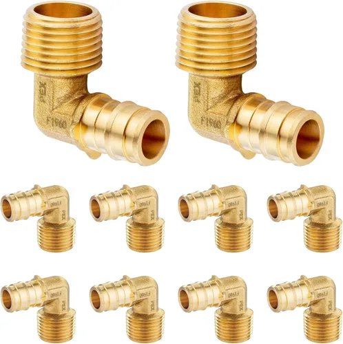 Vista 23 de Paquete de 2 accesorios HeSun PEX-A, codo de expansión de rosca NPT macho de 3/4 pulgadas PEX-A x 3/4 pulgadas, ASTM F1960098-2)