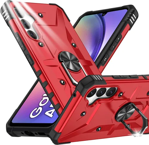Vista 8 de Miimall Funda resistente para Samsung Galaxy A54 0.18 oz, cuerpo completo, soporte de anillo giratorio, protección a prueba de caídas de grado