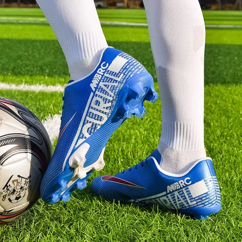 Vista 6 de ailishabroy Zapatos de fútbol para niño grande FgAg High Top Spikes Zapatos de fútbol para entrenamiento profesional Césped Hombres al aire libre