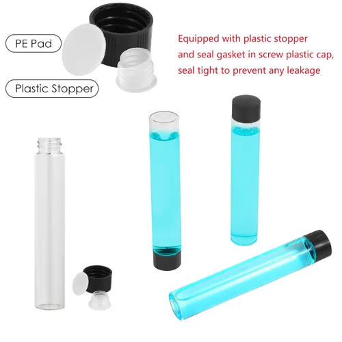 Vista 2 de 25 frascos pequeños de vidrio transparente de 1 fl oz con tapas de rosca
